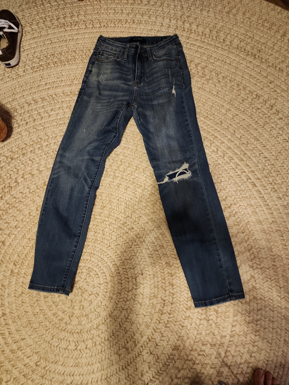 Judy Blue Dark Blue Distressed Skinny Jeans